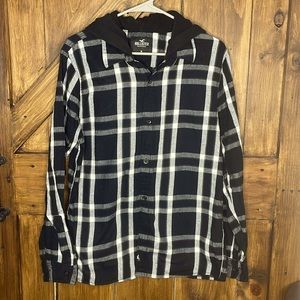 Hollister Men’s Flannel Hoodie Medium